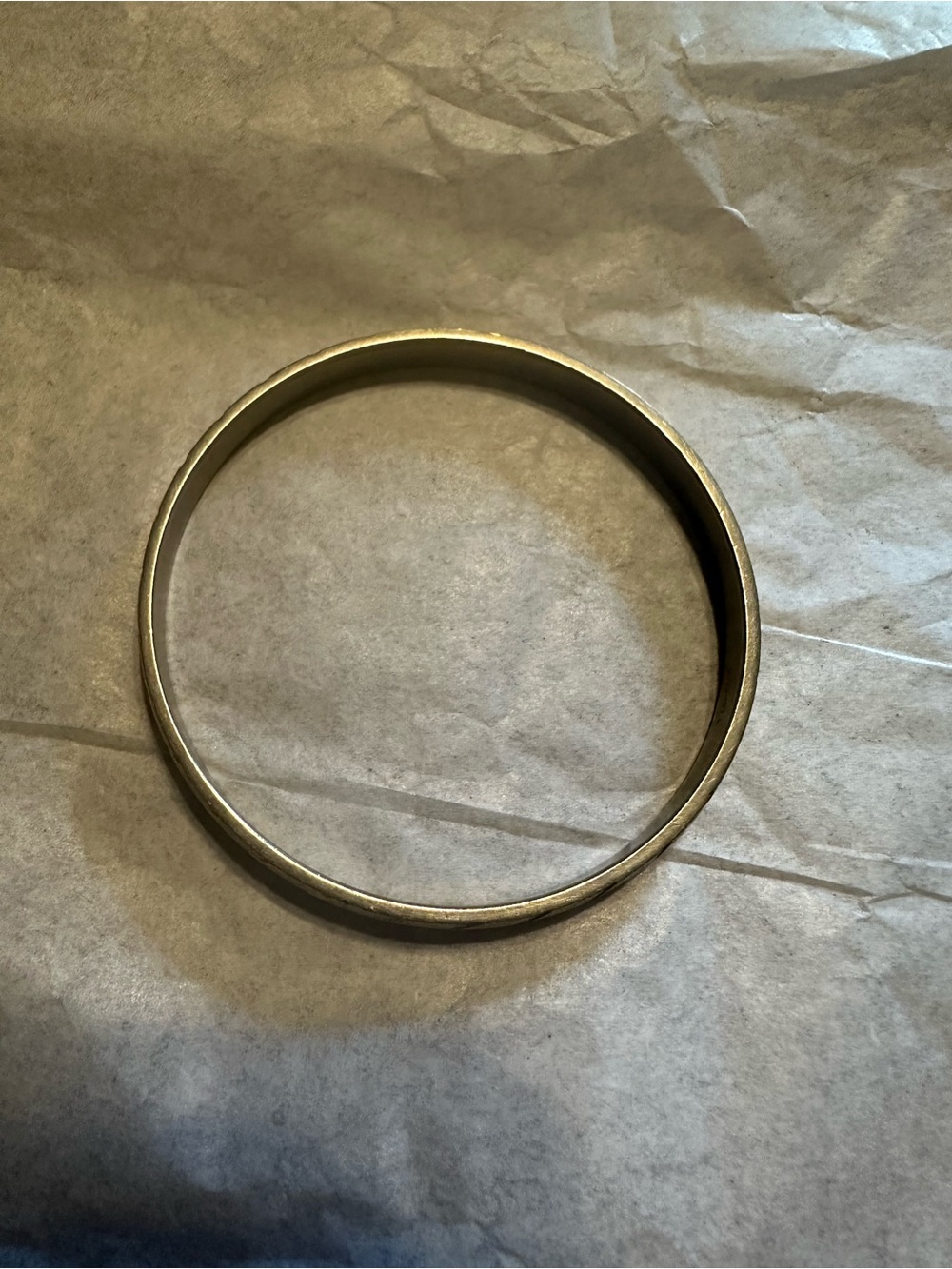 Monet Gold-Tone Textured Bangle Bracelet | Vintage Etched - Picture 2 of 3